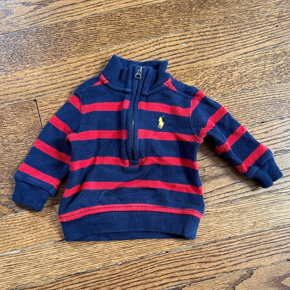 Ralph Lauren Kids Polo Navy and Red Striped Sweater